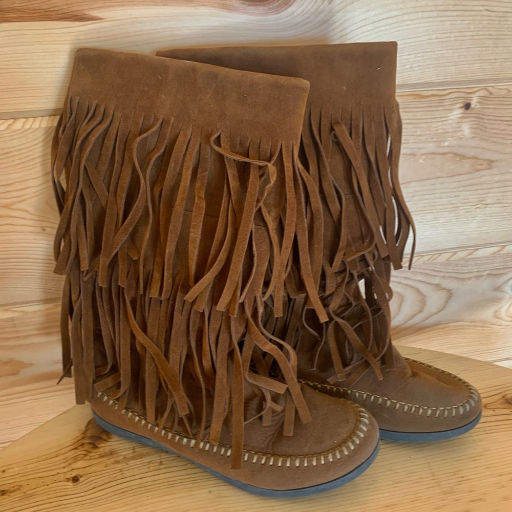 Corky’s Mohawk fringe suede boots 6
